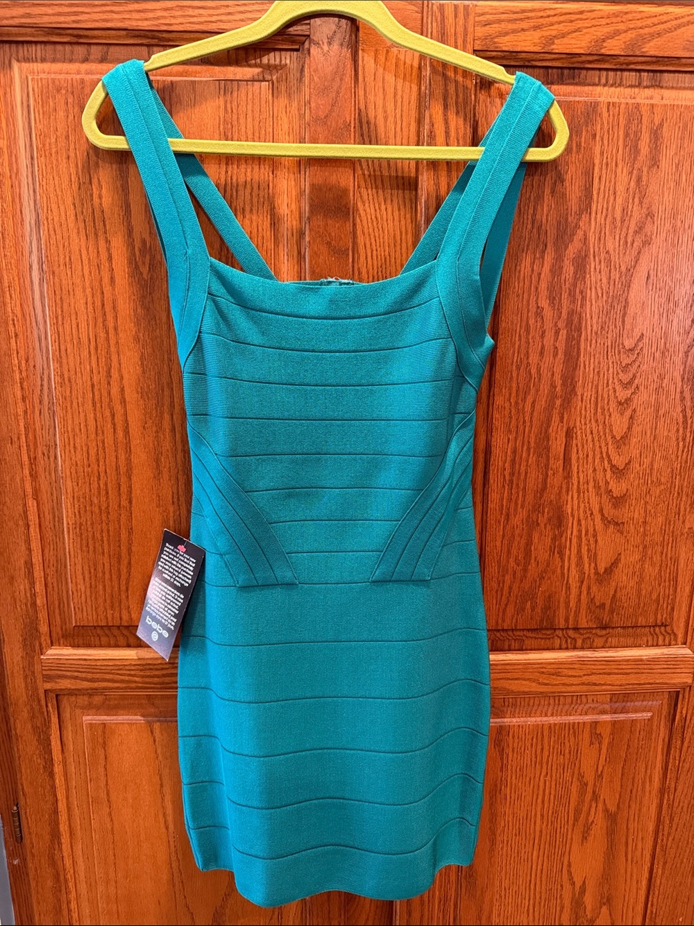 NWT Teal Bodycon Square Neck Dress - Bebe Brand